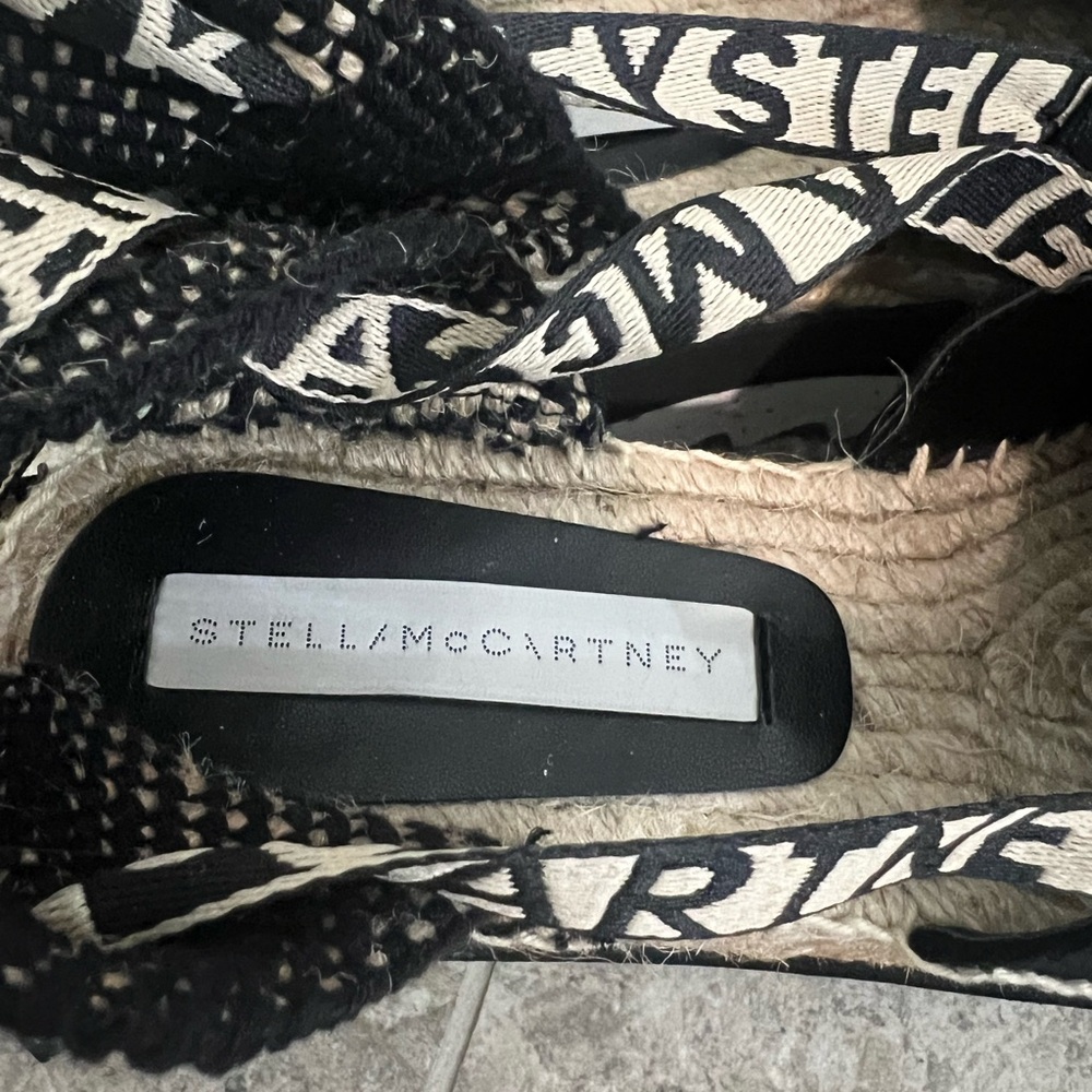 Black and Cream Stella McCartney Designer Espadrilles - Picture 5 of 6